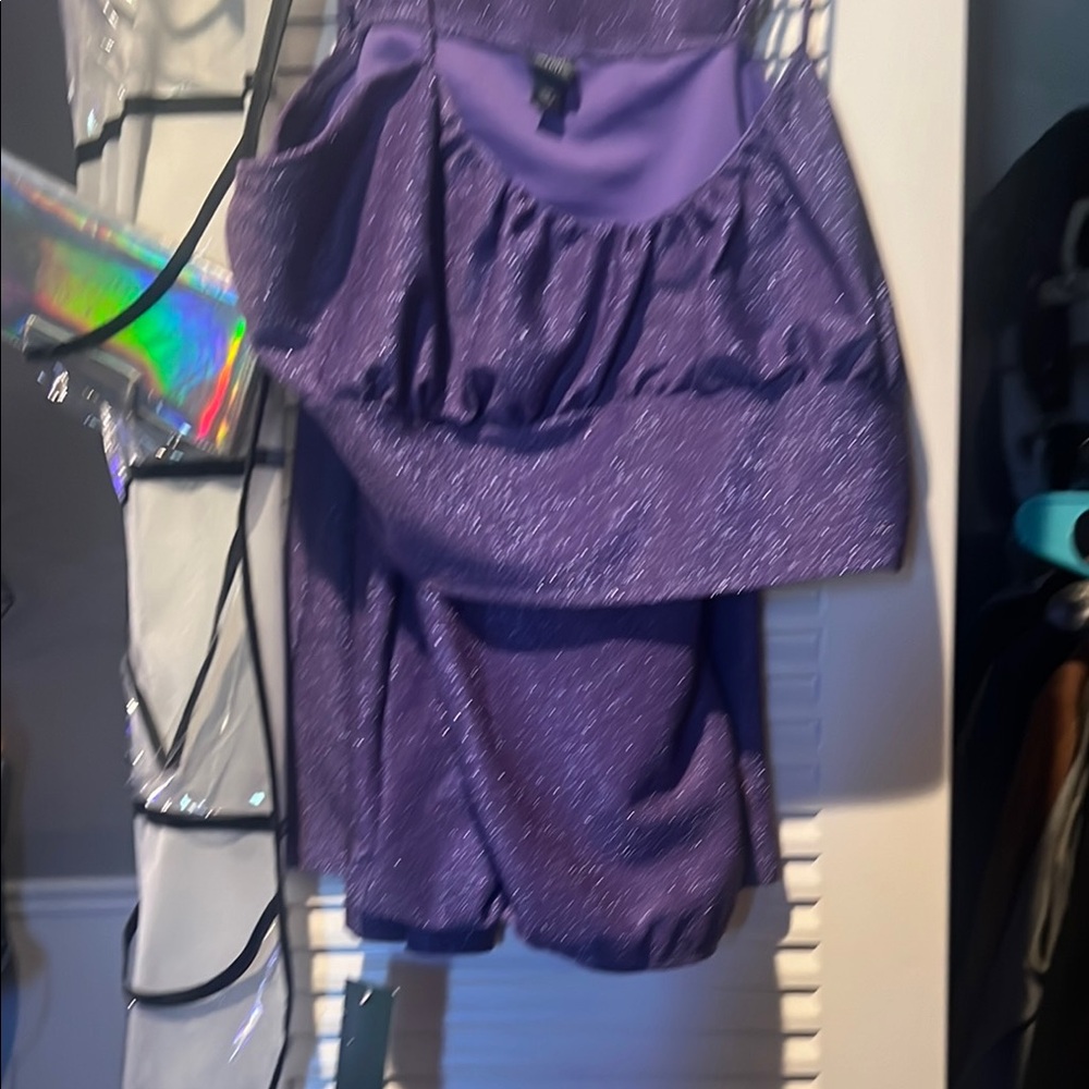 Wild Fable Purple Ruched Jumpsuit